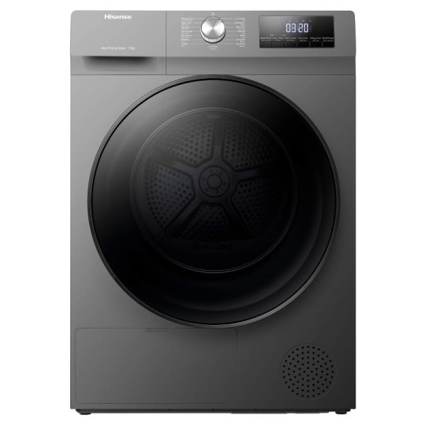 Hisense DHQA902UT 9kg Tumble Dryer (Front-load view, Silver finish