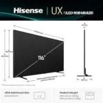 Hisense 116 inch UX TV RGB Mini LED 165Hz VRR 4K - Image 2